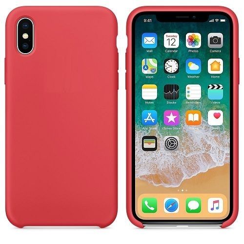 Funda silicona iphone X/XS textura suave  Rojo frambuesa