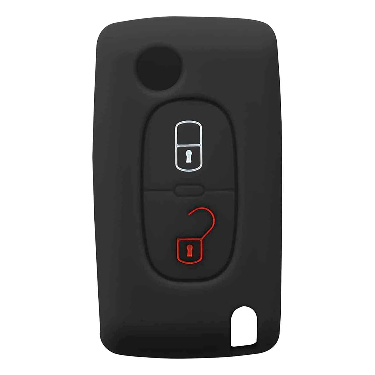 Funda Silicona Mando Llave De Coche 2 Botones Compatible Con Peugeot  Negro