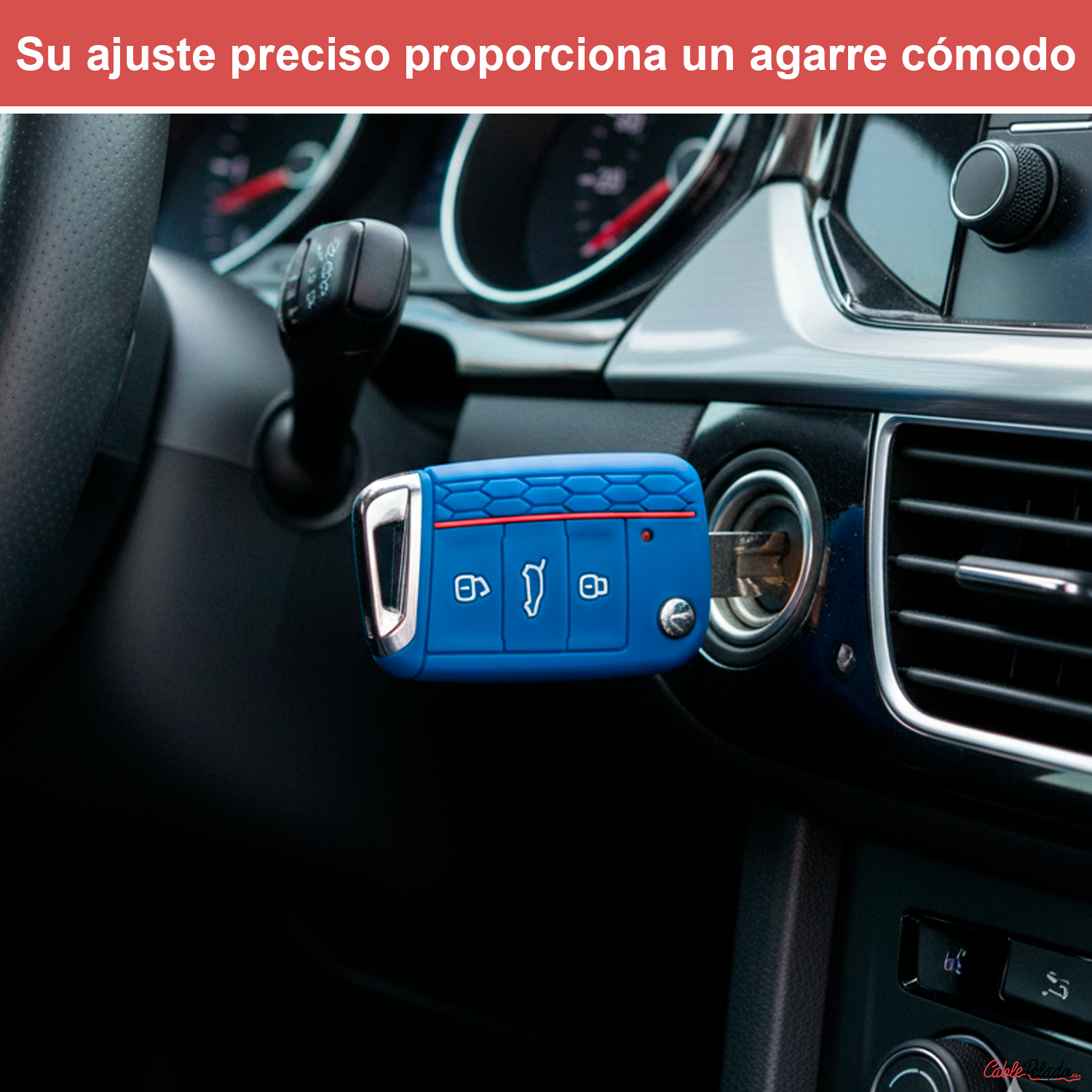Funda Silicona Mando Llave Del Coche 3 Botones Compatible Con VW Golf 7  Azul oscuro