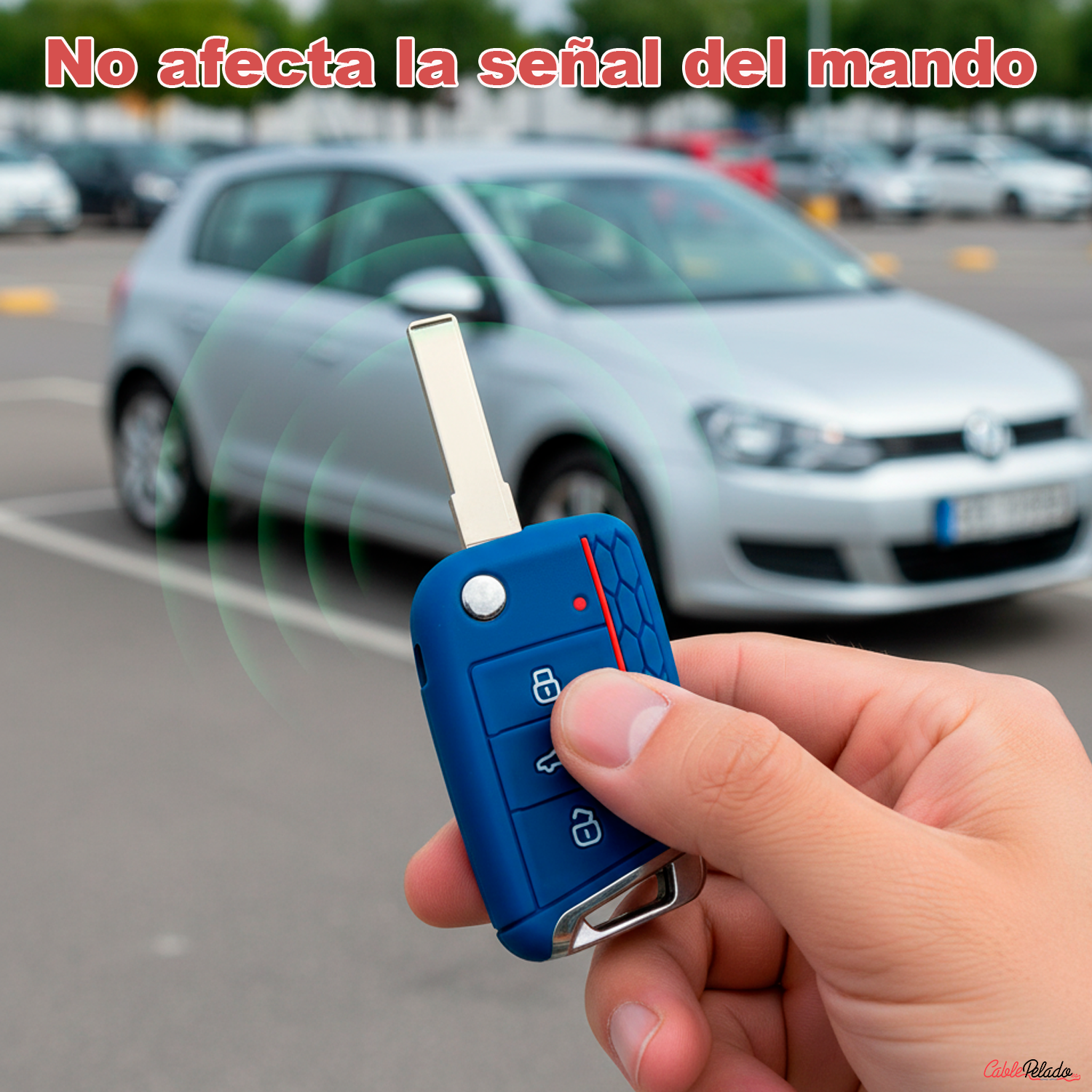 Funda Silicona Mando Llave Del Coche 3 Botones Compatible Con VW Golf 7  Azul oscuro