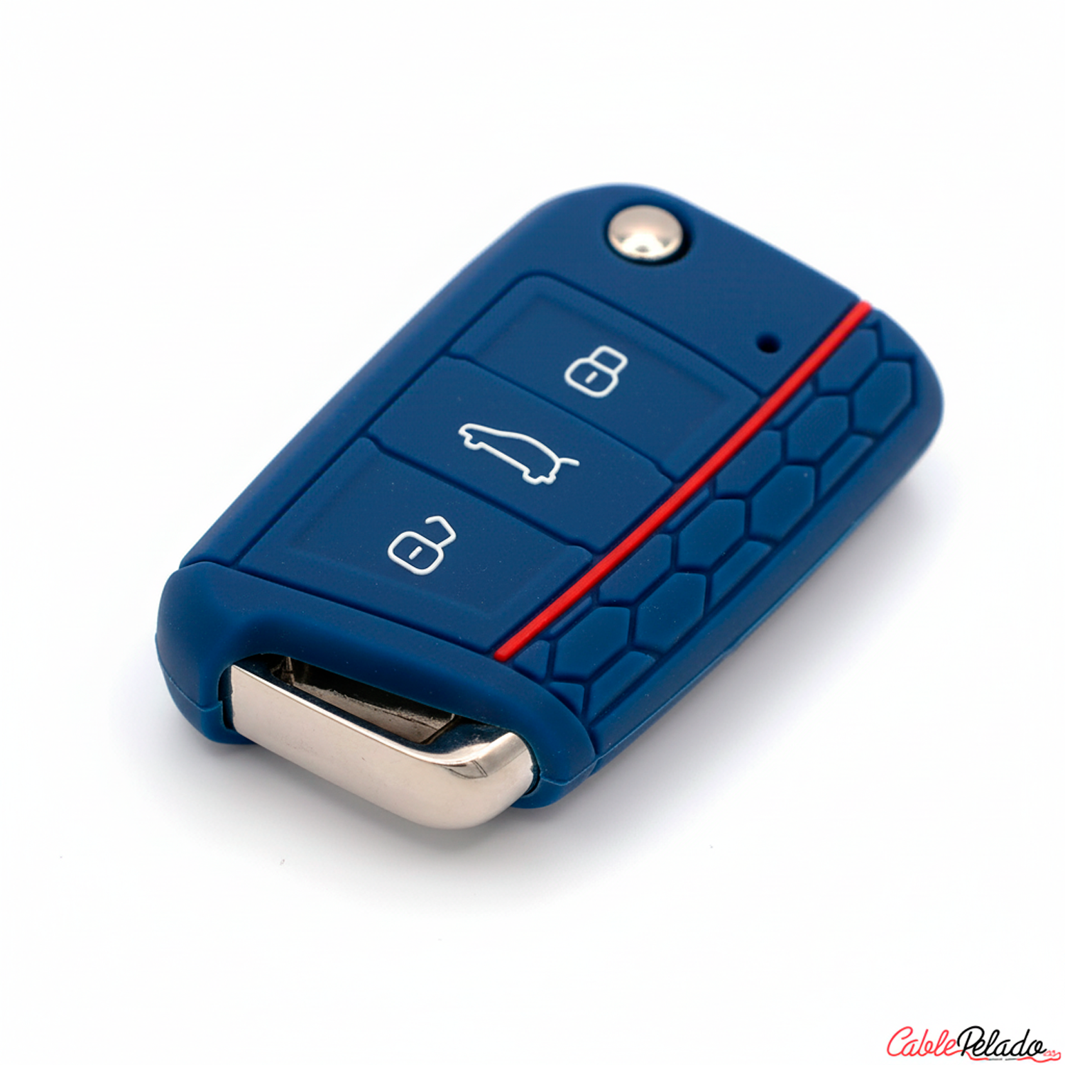 Funda Silicona Mando Llave Del Coche 3 Botones Compatible Con VW Golf 7  Azul oscuro