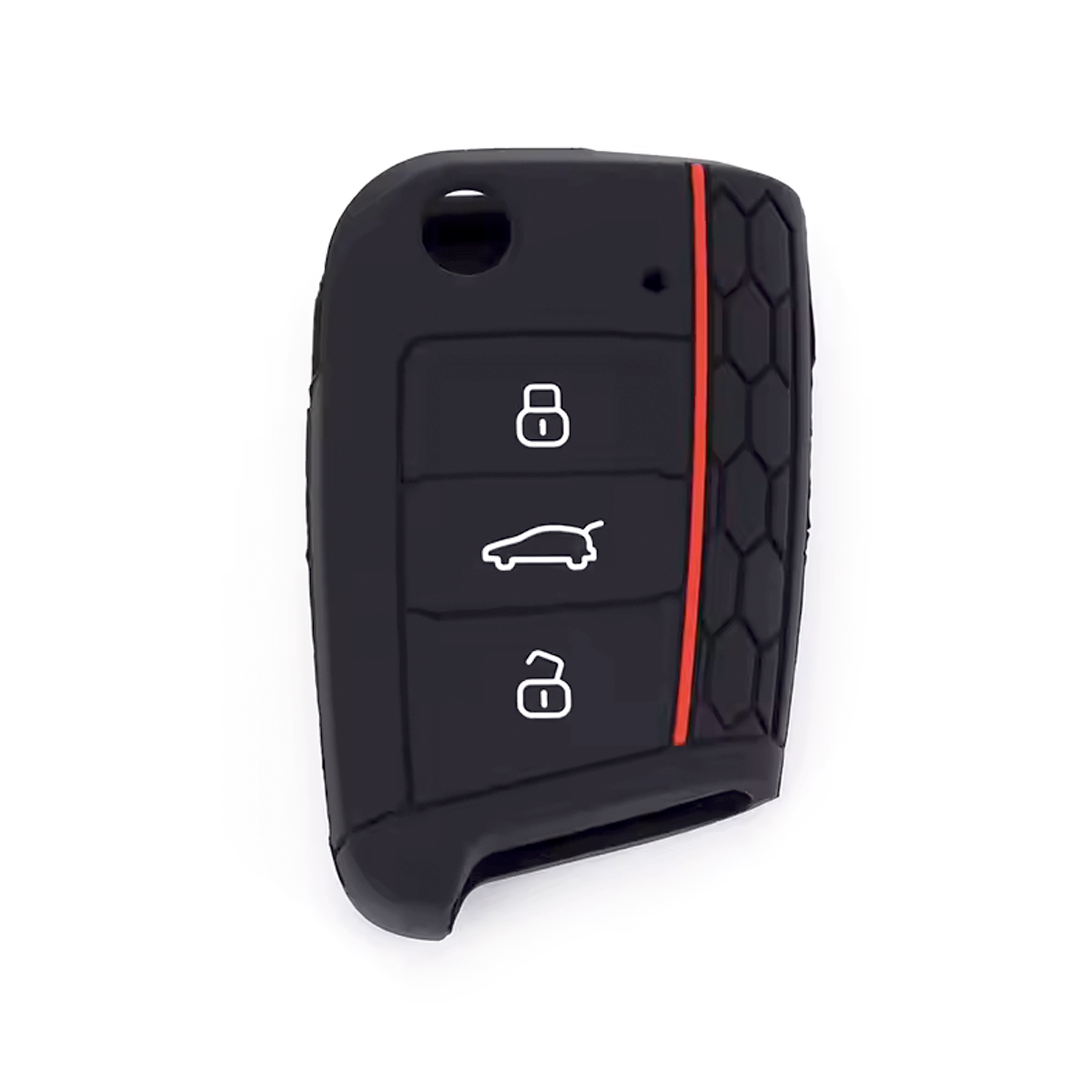 Funda Silicona Mando Llave Del Coche 3 Botones Compatible Con VW Golf 7  Negro