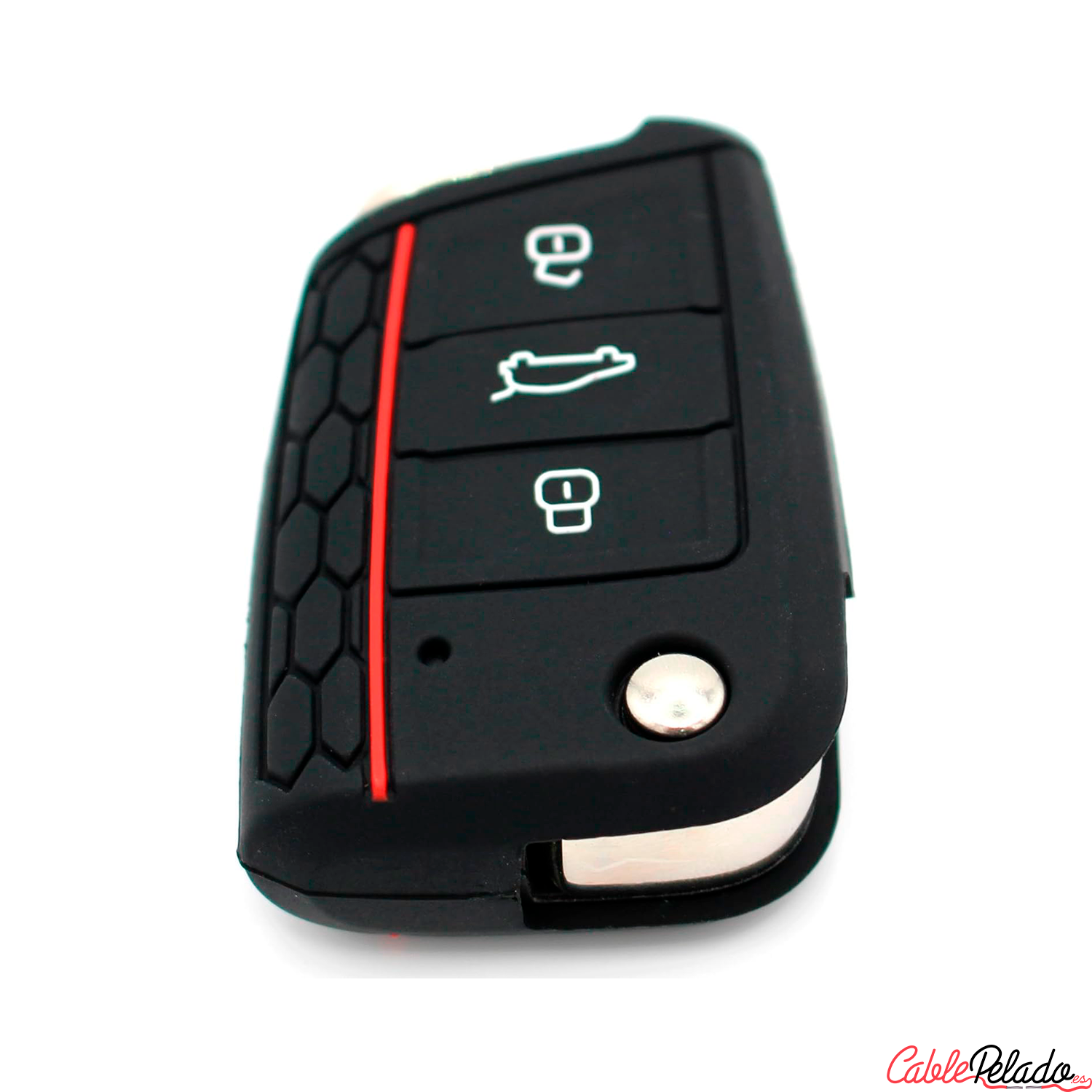 Funda Silicona Mando Llave Del Coche 3 Botones Compatible Con VW Golf 7  Negro