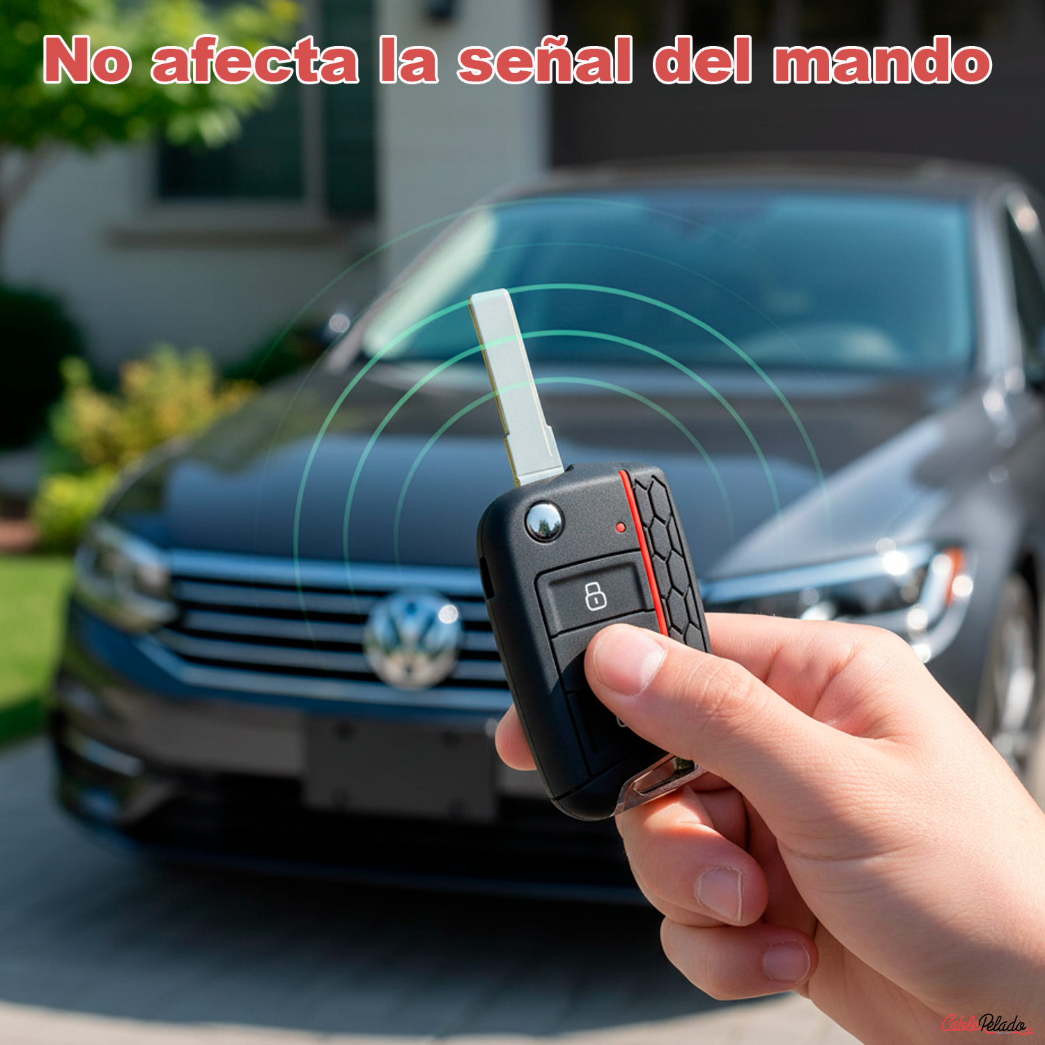 Funda Silicona Mando Llave Del Coche 3 Botones Compatible Con VW Golf 7  Negro