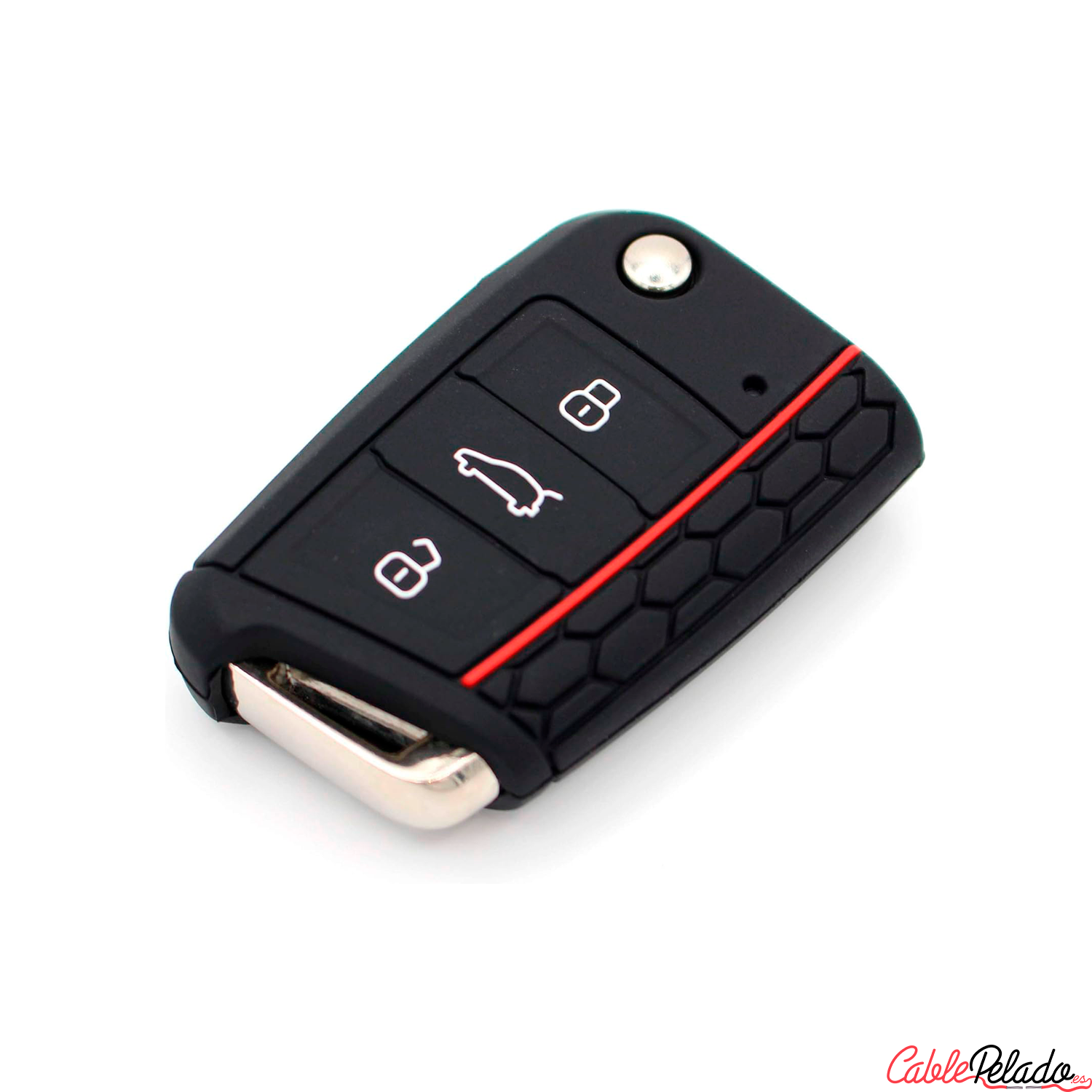 Funda Silicona Mando Llave Del Coche 3 Botones Compatible Con VW Golf 7  Negro