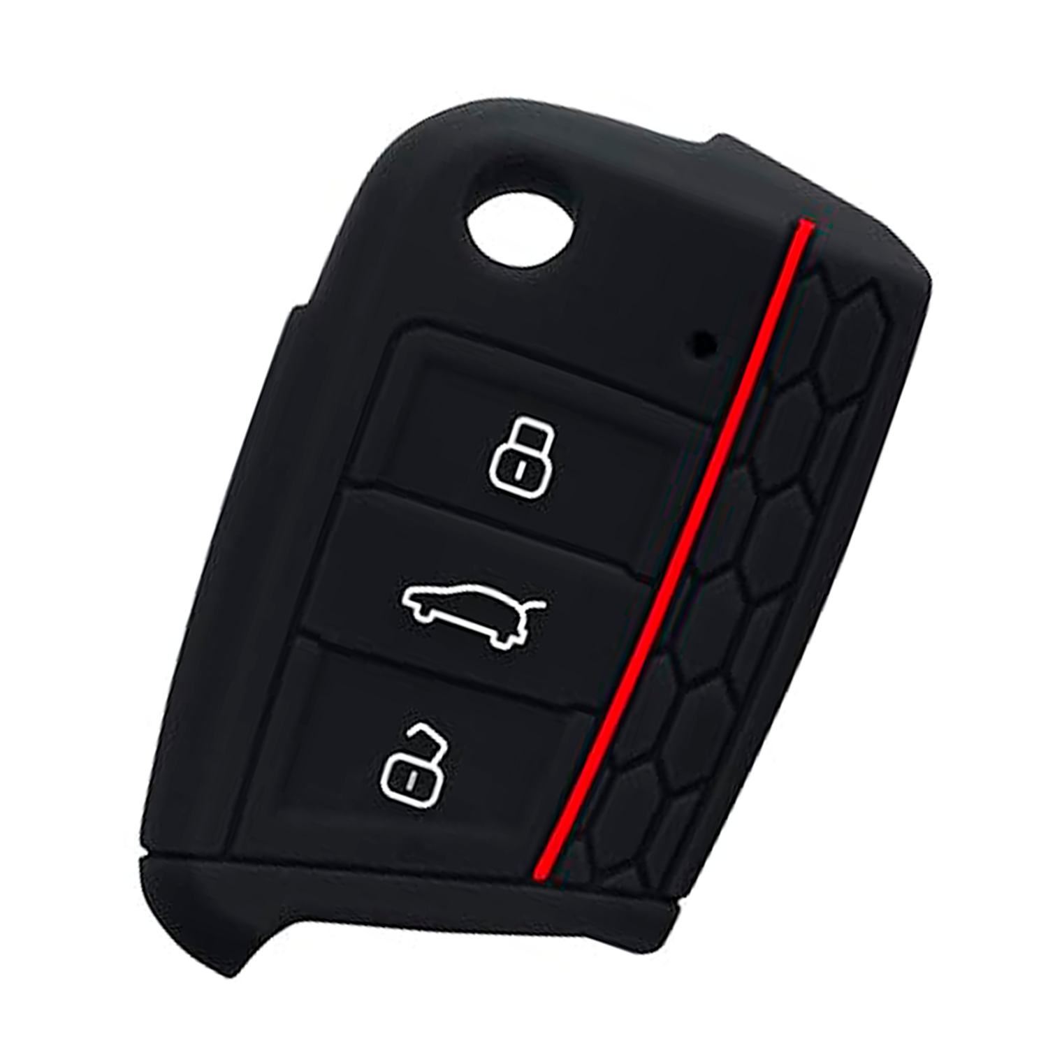 Funda Silicona Mando Llave Del Coche 3 Botones Compatible Con VW Golf 7  Negro