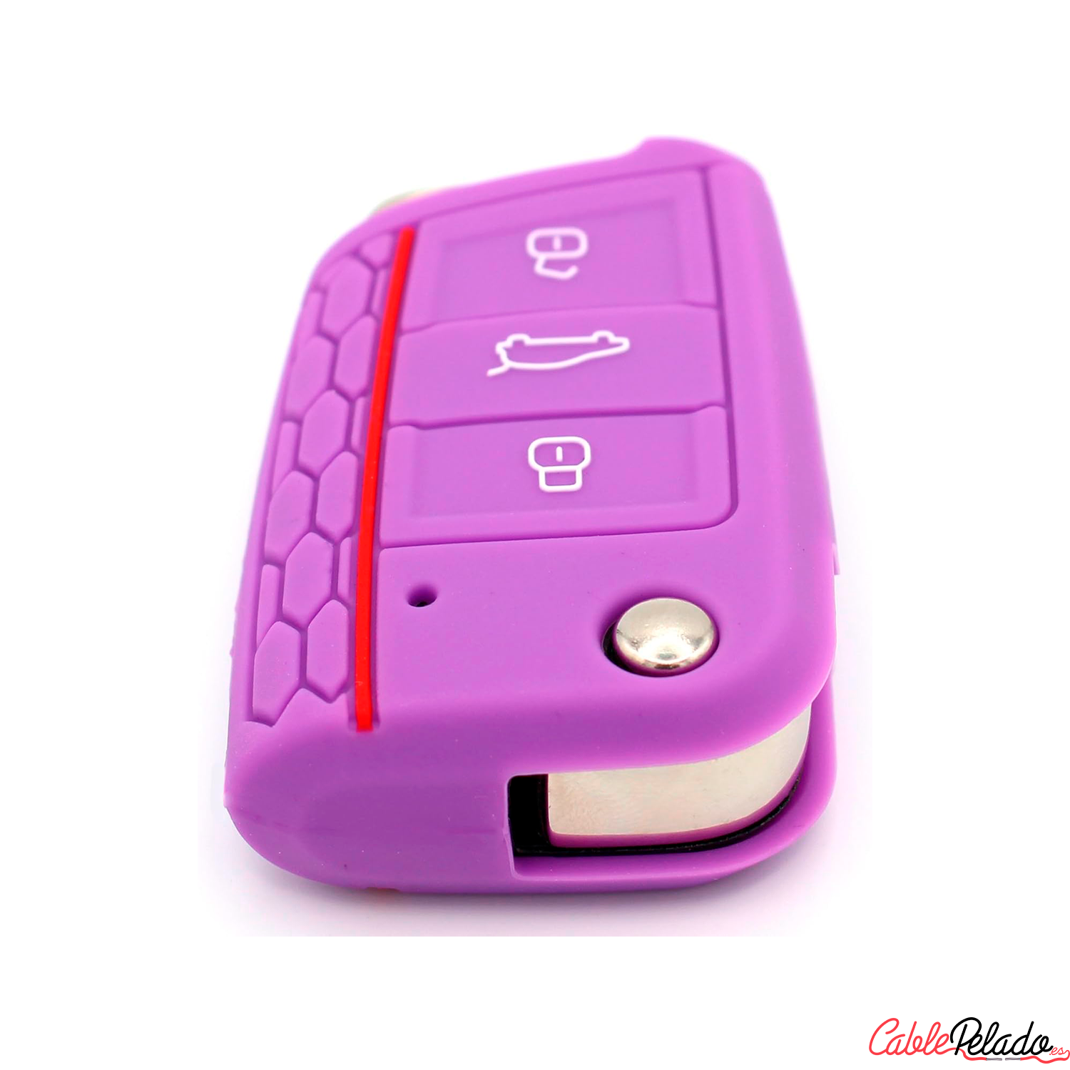 Funda Silicona Mando Llave Del Coche 3 Botones Compatible Con VW  lila