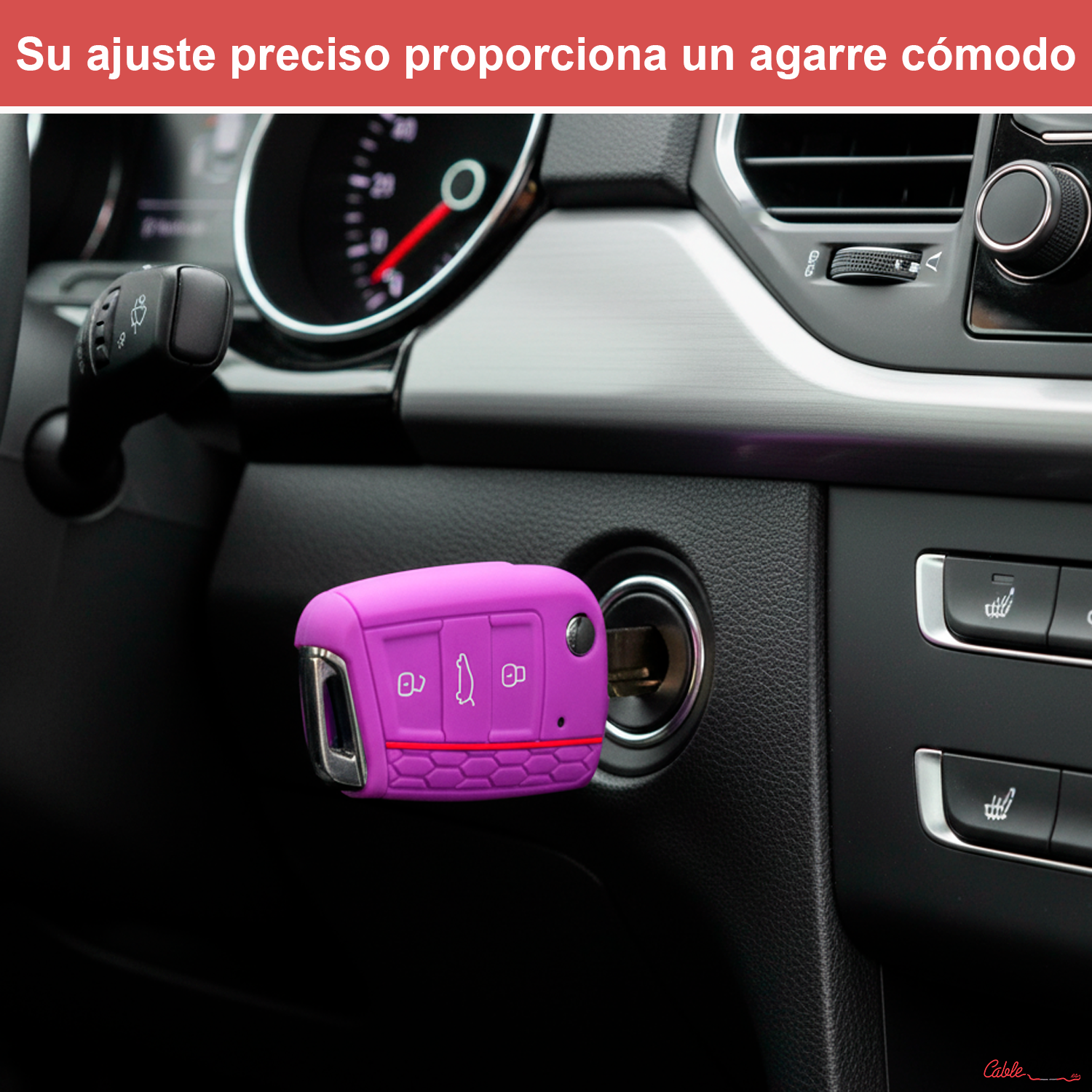 Funda Silicona Mando Llave Del Coche 3 Botones Compatible Con VW  lila