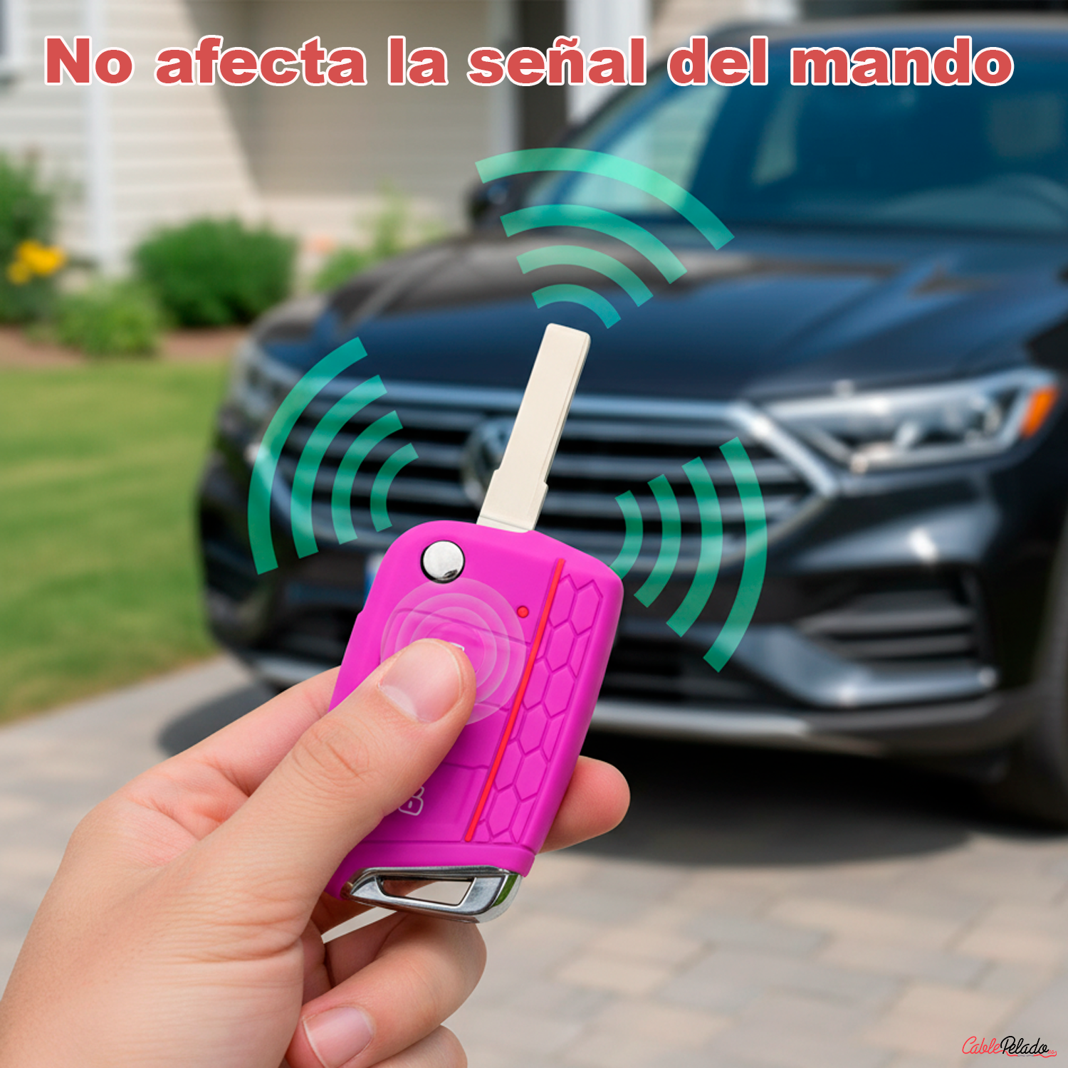 Funda Silicona Mando Llave Del Coche 3 Botones Compatible Con VW  lila
