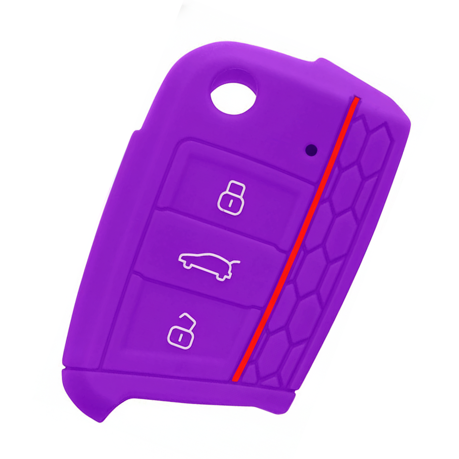Funda Silicona Mando Llave Del Coche 3 Botones Compatible Con VW  lila