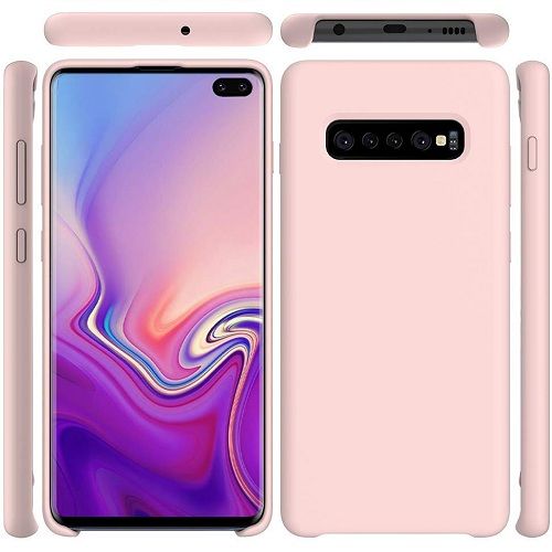 Funda silicona Samsung Galaxy S10 textura suave  Rosa claro