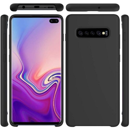 Funda silicona Samsung Galaxy S10 textura suave  Negro