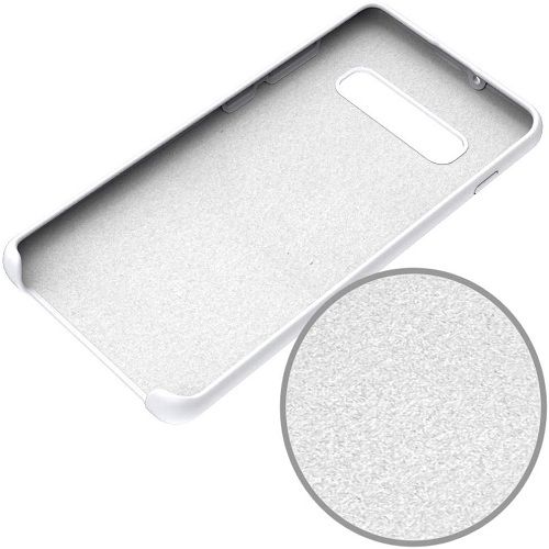 Funda silicona Samsung Galaxy S10 textura suave  Blanco