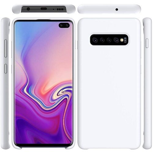 Funda silicona Samsung Galaxy S10 textura suave  Blanco
