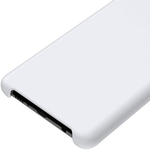 Funda silicona Samsung Galaxy S10 textura suave  Blanco