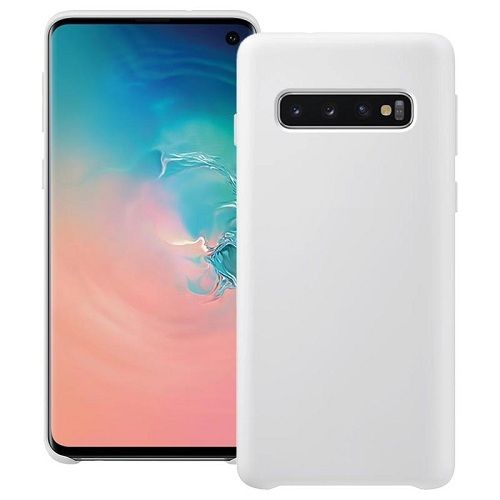 Funda silicona Samsung Galaxy S10 textura suave  Blanco