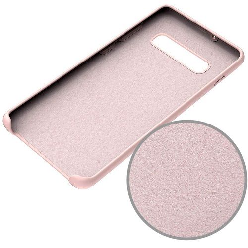 Funda silicona Samsung Galaxy S10 textura suave  Rosa claro