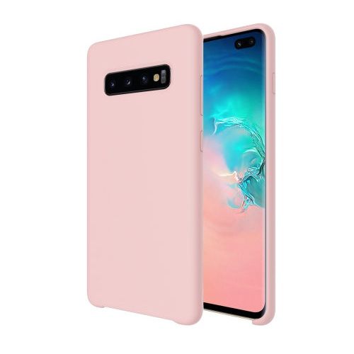 Funda silicona Samsung Galaxy S10 textura suave  Rosa claro