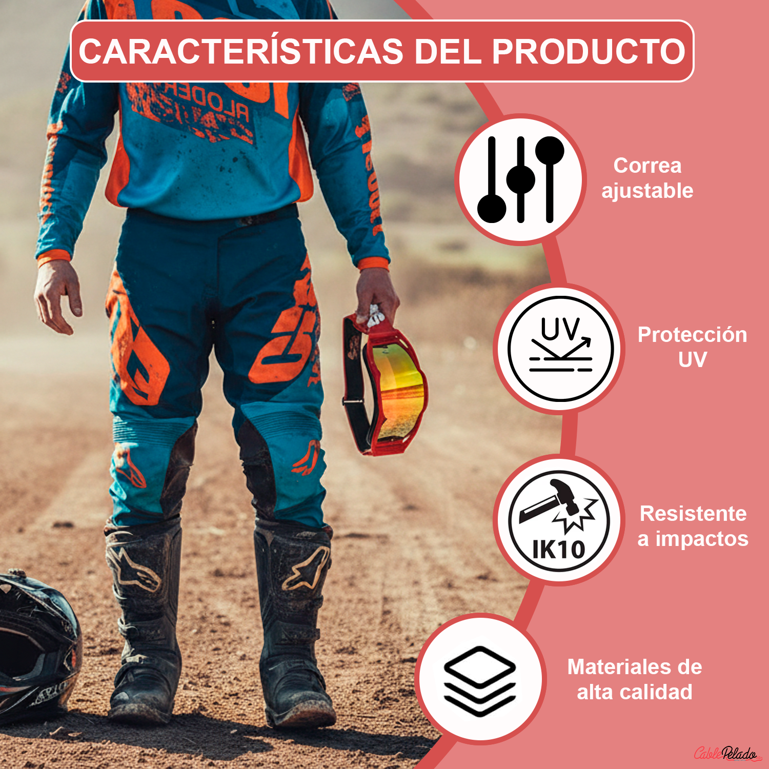 Gafas De Motocross  Rojo