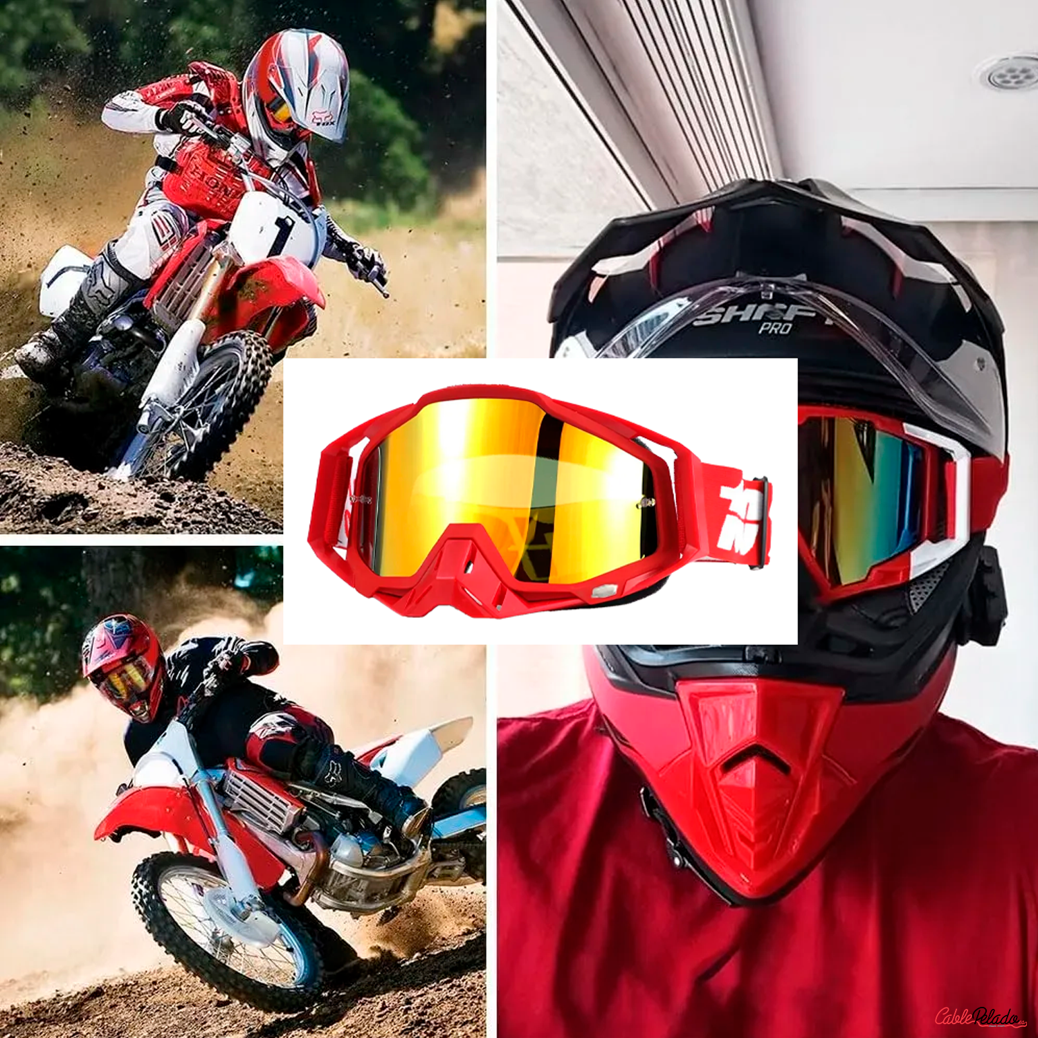 Gafas De Motocross  Rojo