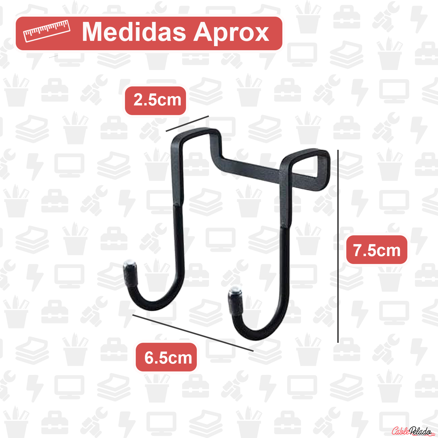 Gancho Para Puerta De Armario De Acero Inoxidable Diseño Doble  Negro