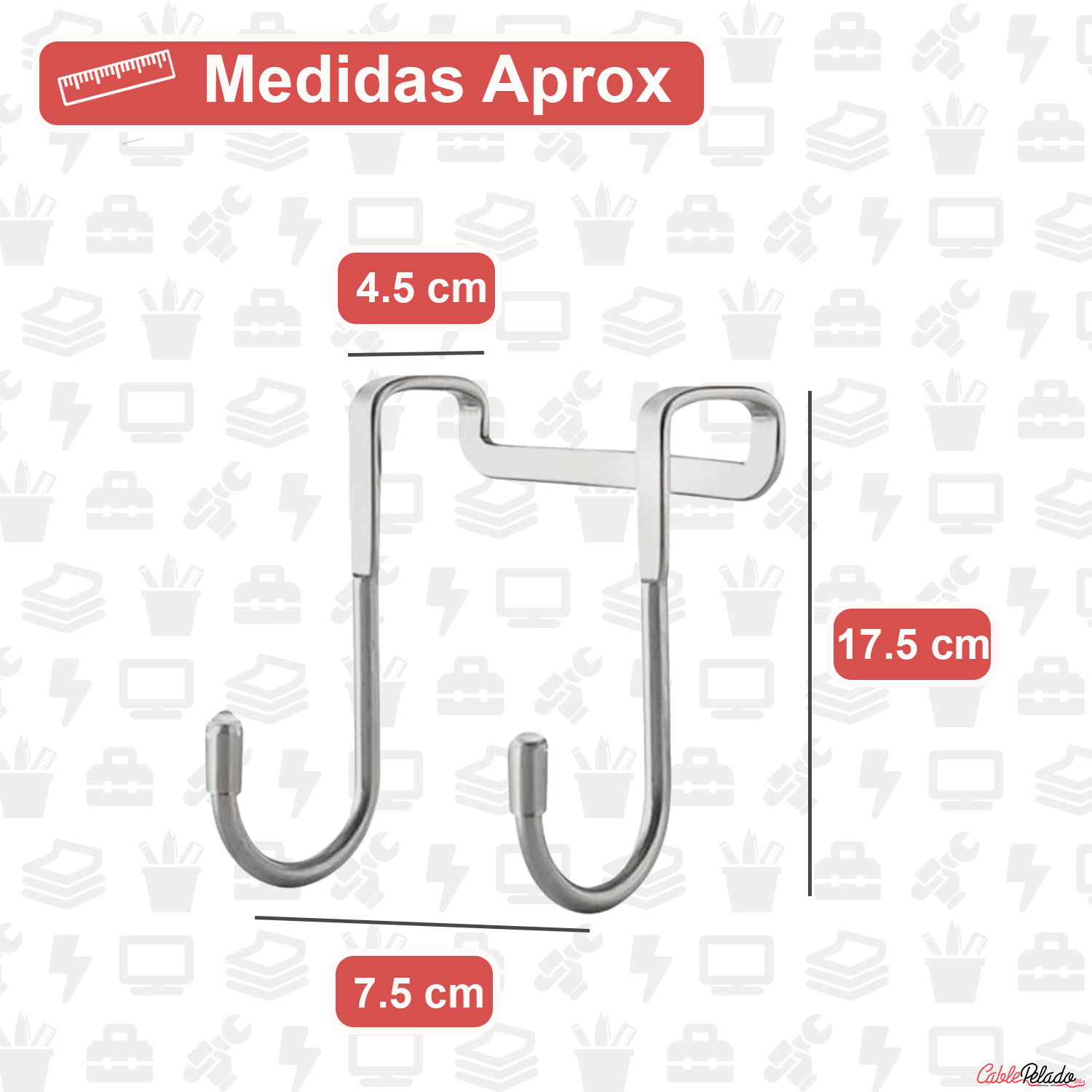 Gancho Para Puerta De Armario De Acero Inoxidable Diseño Doble  Plateado