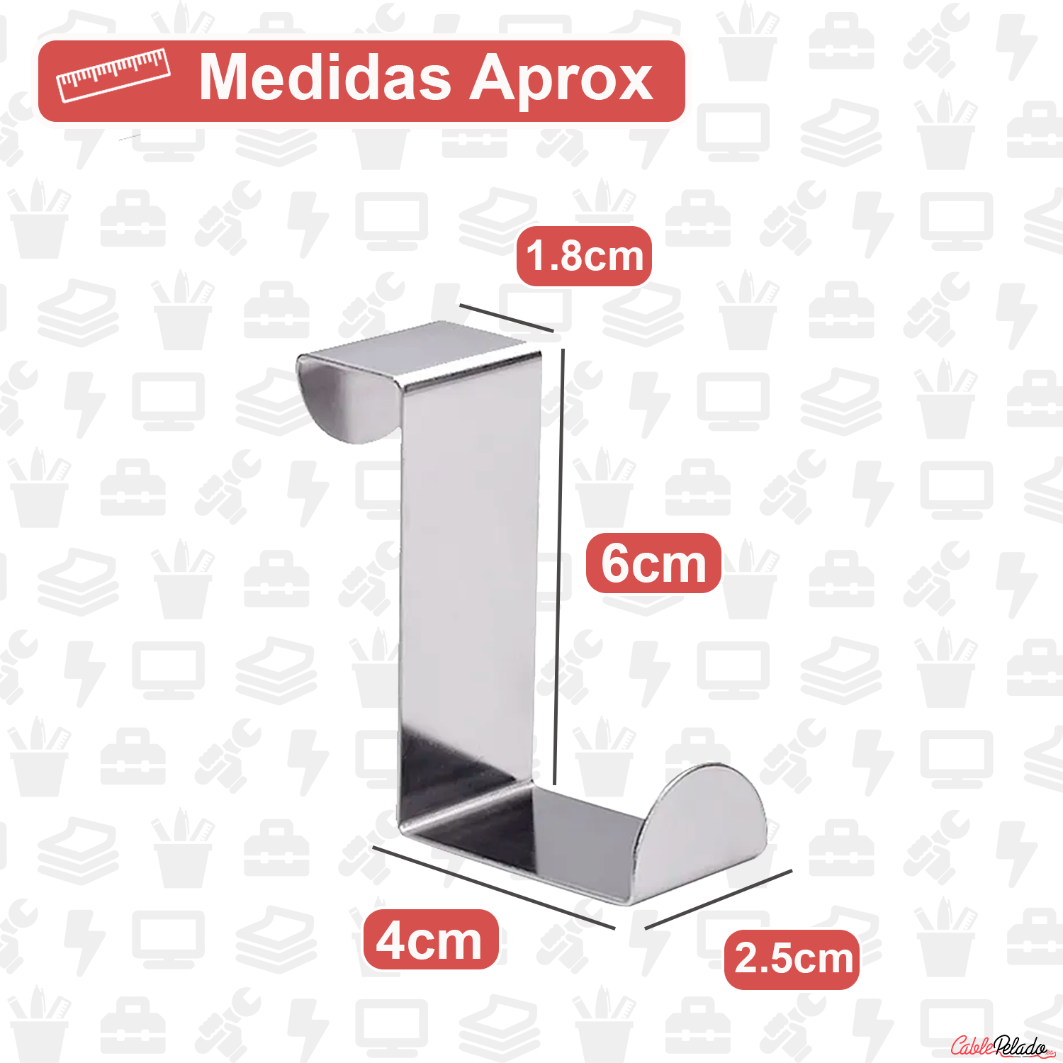 Gancho Para Puerta De Armario De Acero Inoxidable Plateado Forma Z  Plateado