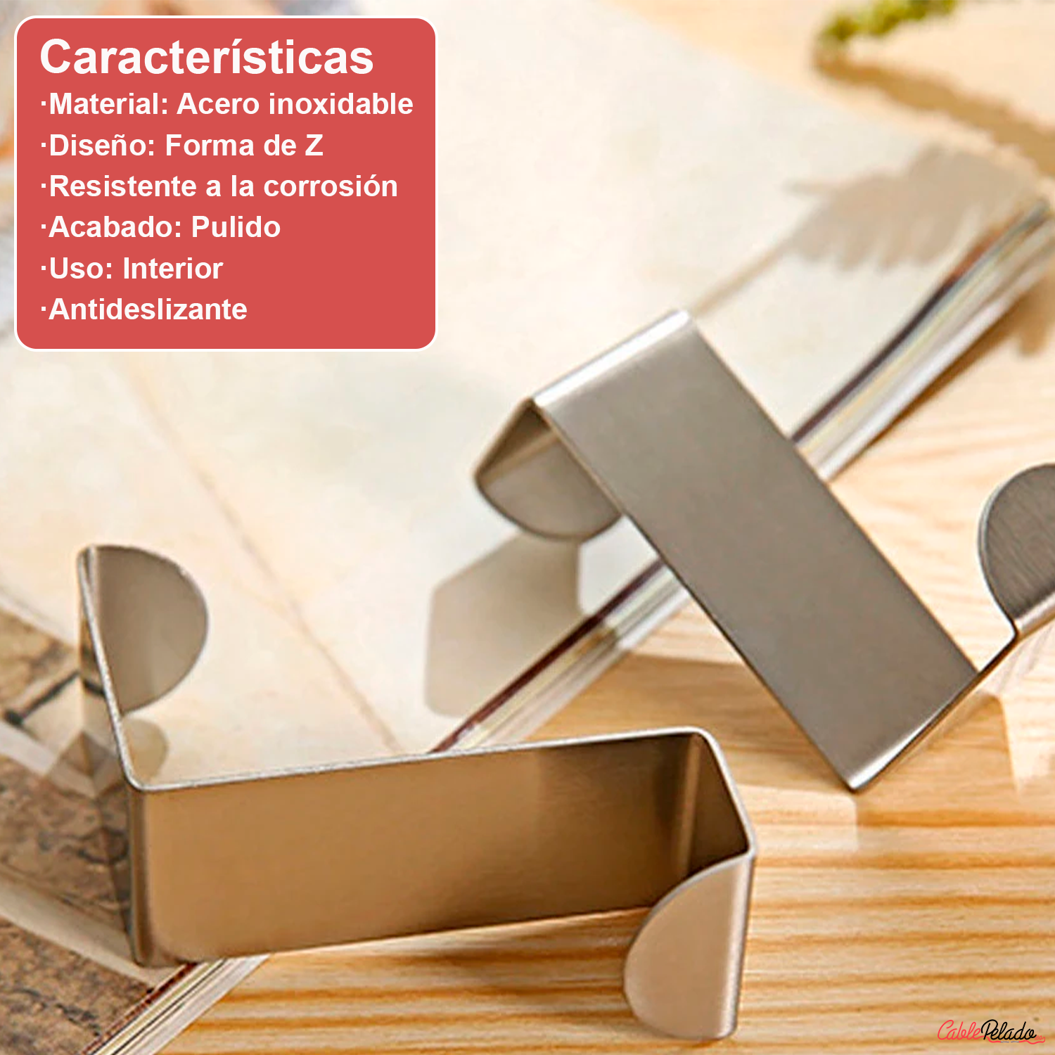 Gancho Para Puerta De Armario De Acero Inoxidable Plateado Forma Z  Plateado