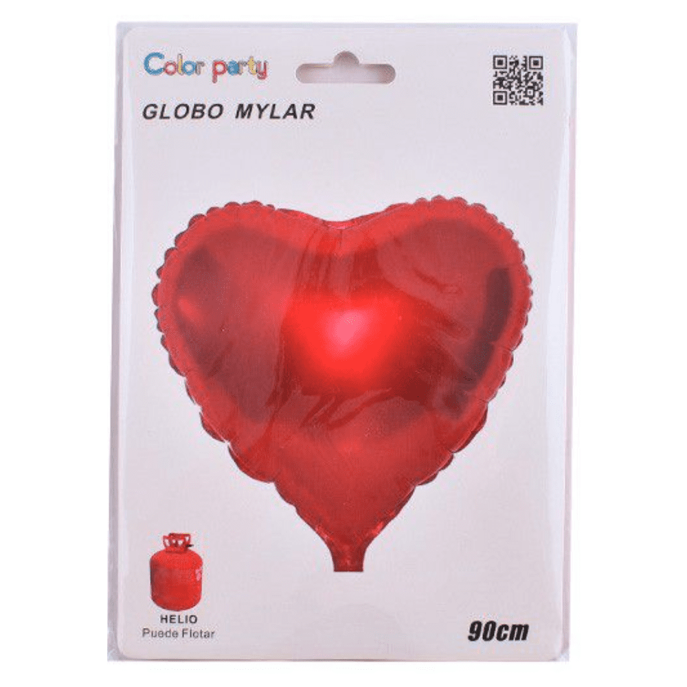 Globo corazon amor san valentin 90 cm Rojo