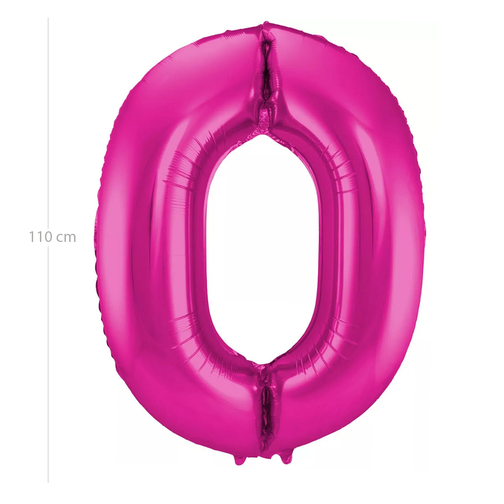 Globo de cumpleaños numero 0 110 cm Rosa
