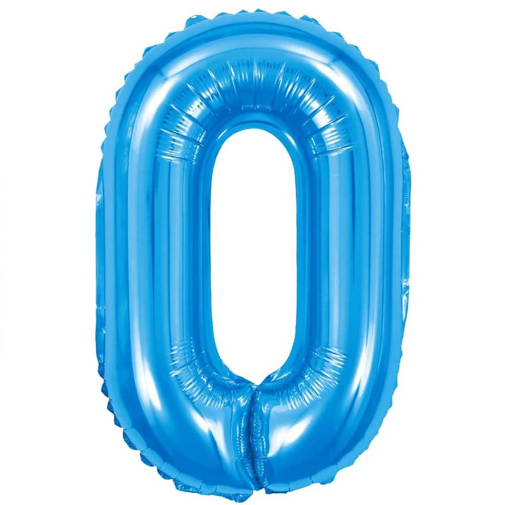 Globo de cumpleaños numero 0 110 cm Azul