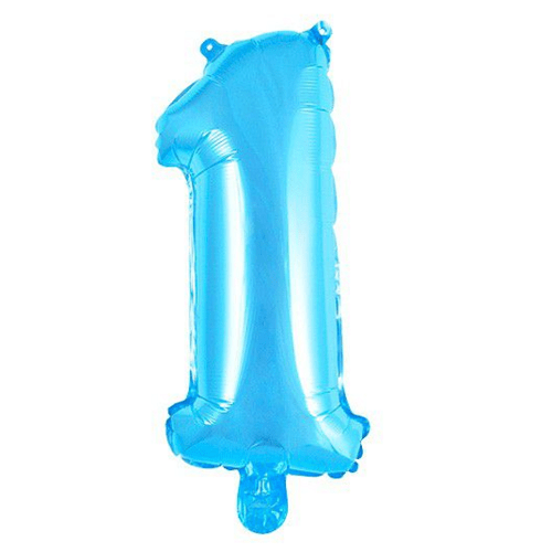 Globo de cumpleaños numero 1 45 cm Azul