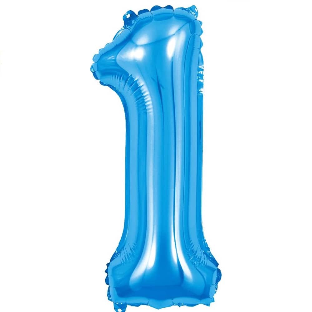 Globo de cumpleaños numero 1 110 cm Azul