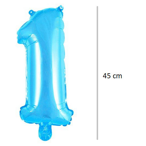 Globo de cumpleaños numero 1 45 cm Azul