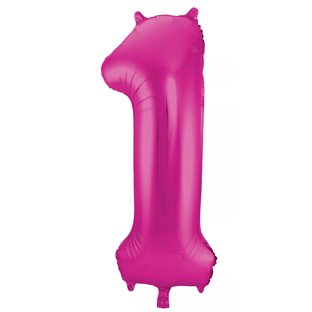 Globo de cumpleaños numero 1 110 cm Rosa