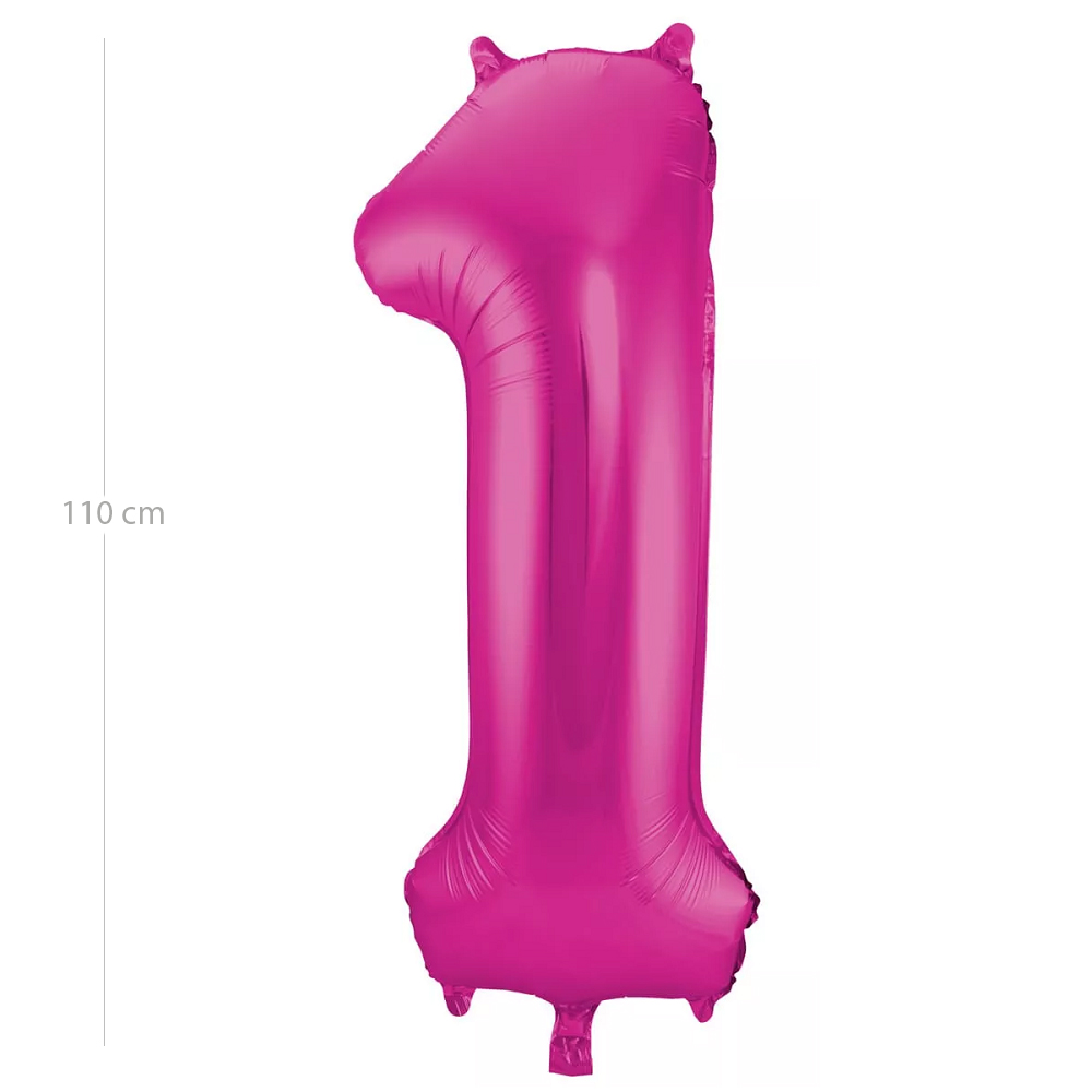 Globo de cumpleaños numero 1 110 cm Rosa