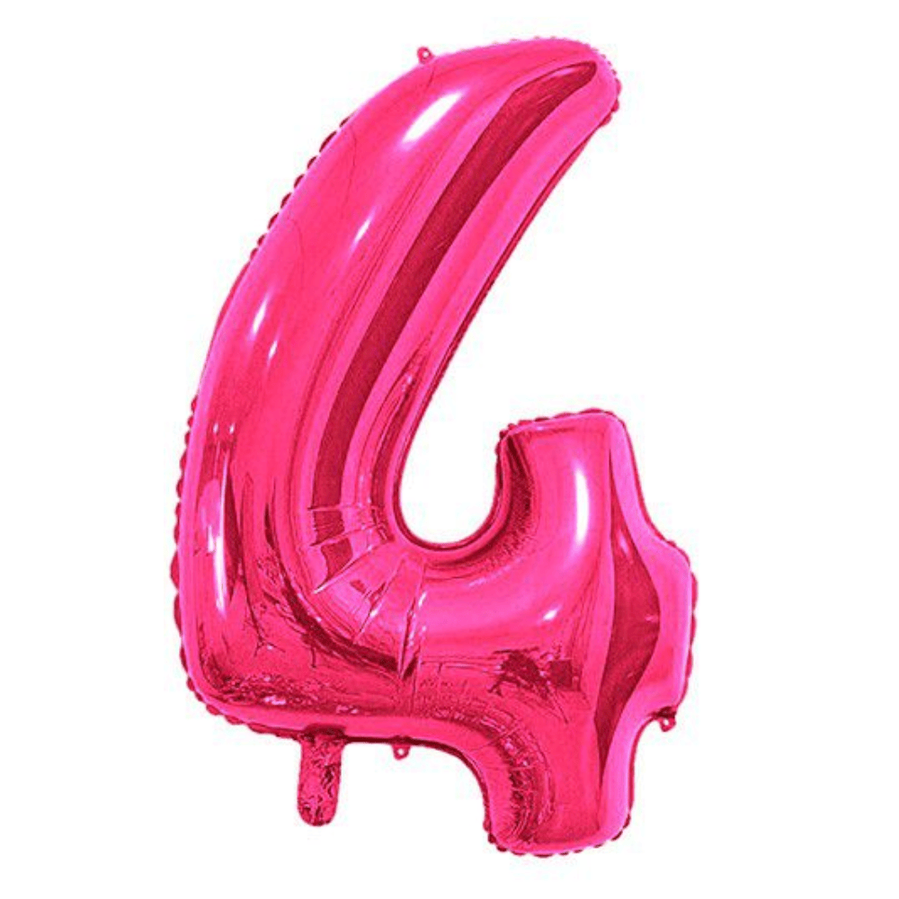 Globo de cumpleaños numero 4 110 cm Rosa