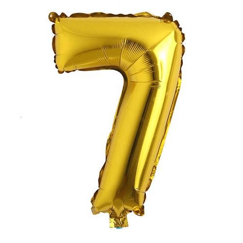 Globo de cumpleaños numero 7 45 cm Dorado