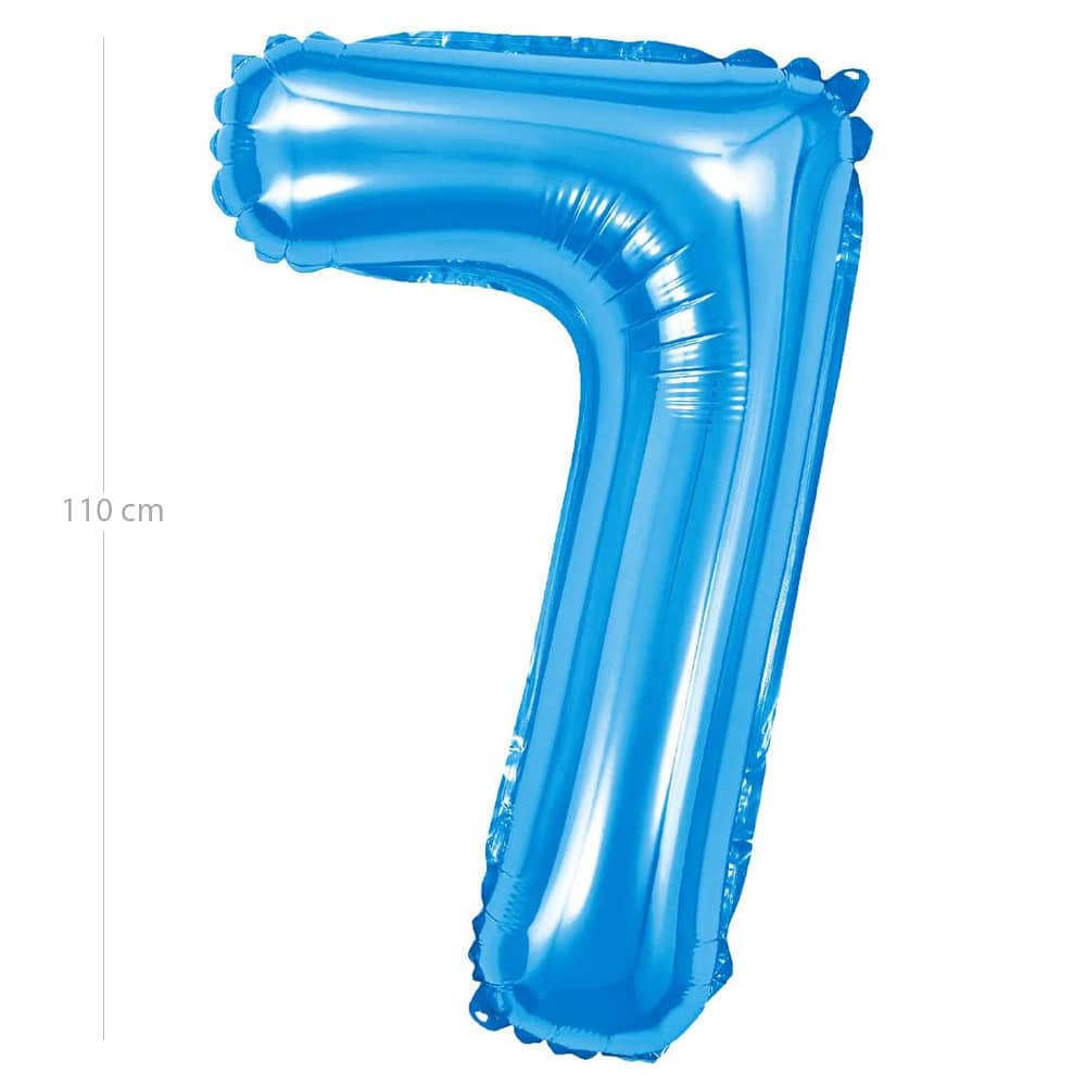 Globo de cumpleaños numero 7 110 cm Azul