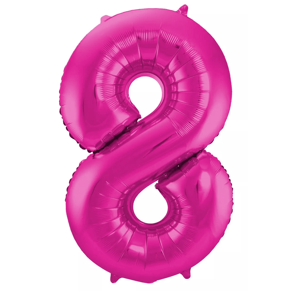 Globo de cumpleaños numero 8 110 cm Rosa