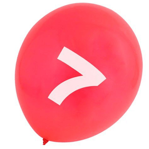 Globo de latex numero 7 cumpleaños (8 uds) 35 cm Multicolor