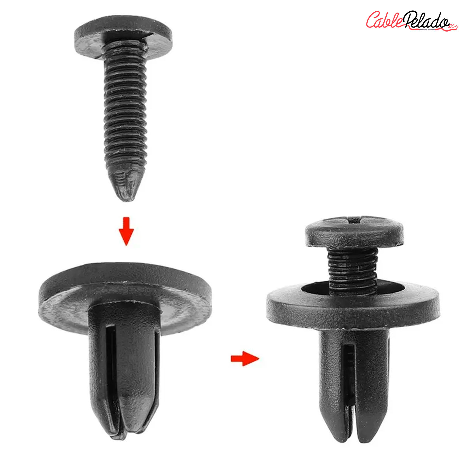 Grapas Clips Remaches Especial Para Coche  Negro