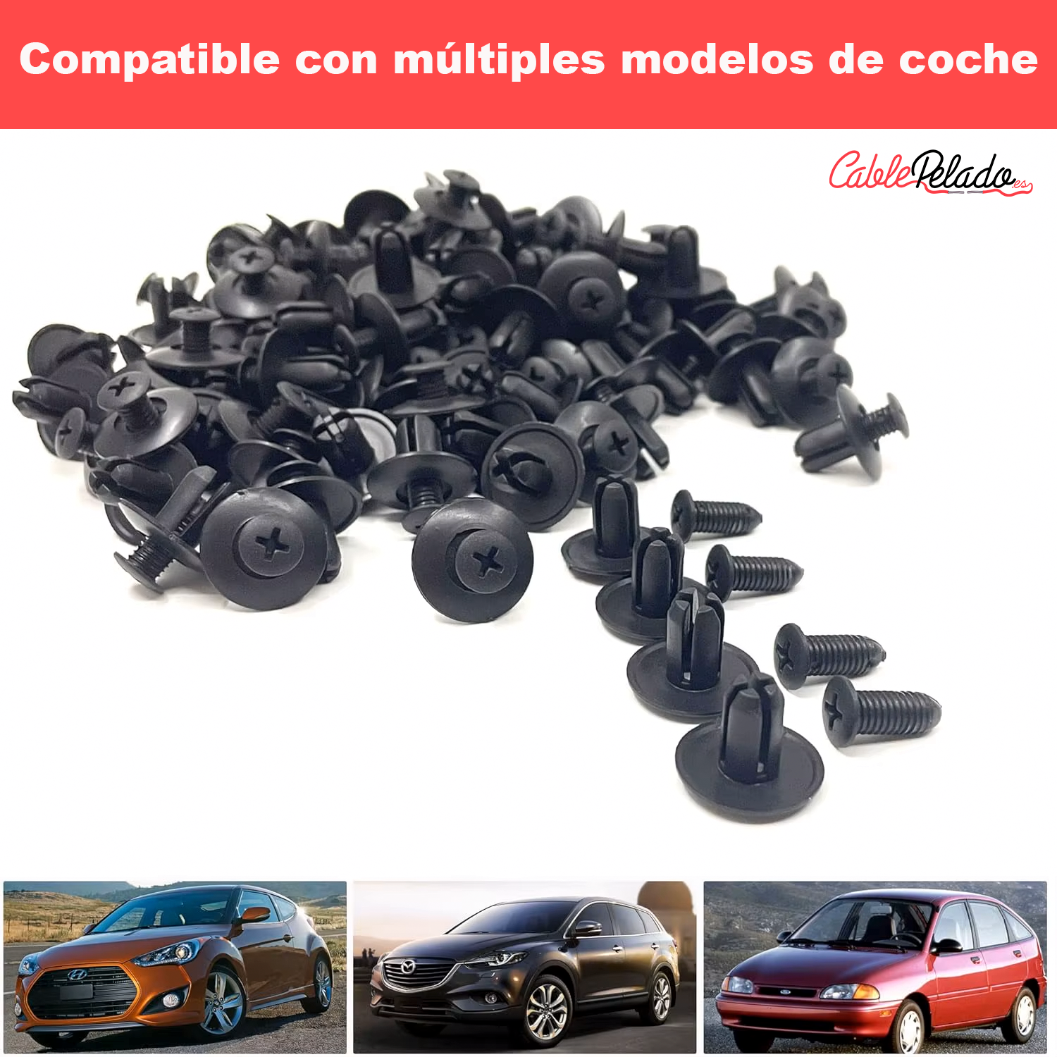 Grapas Clips Remaches Especial Para Coche  Negro