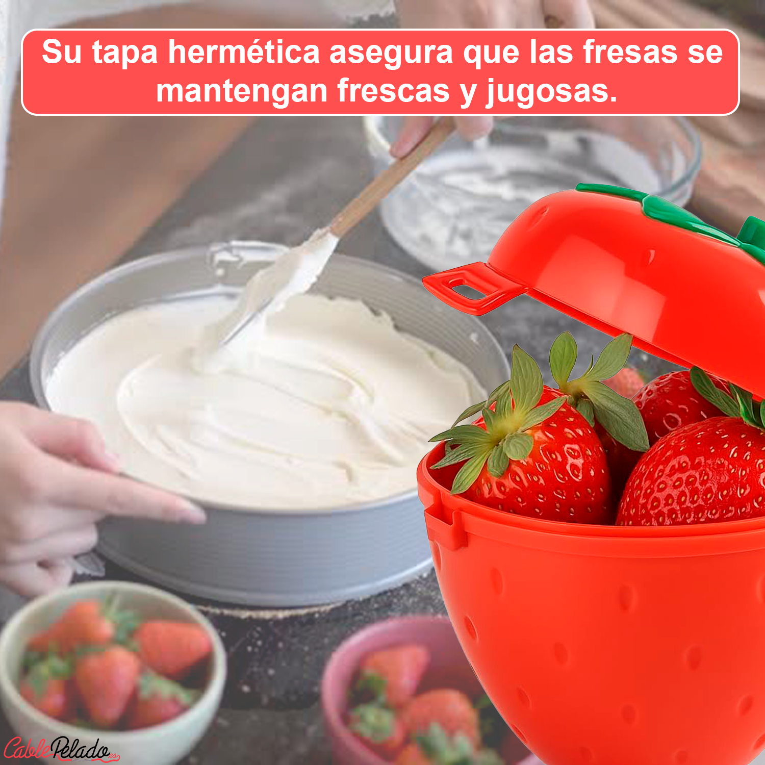 Guarda Fresas De Plástico  Rojo