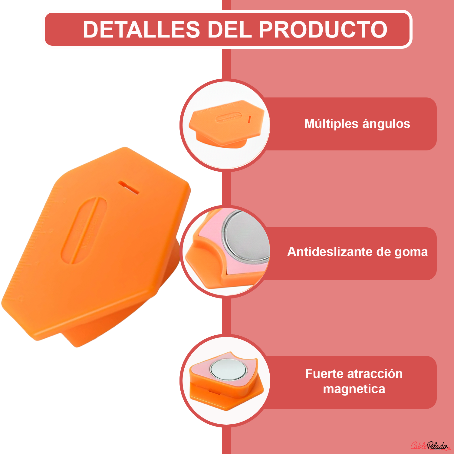 Guía De Costura Magnética Multifuncional Con Escala  Naranja