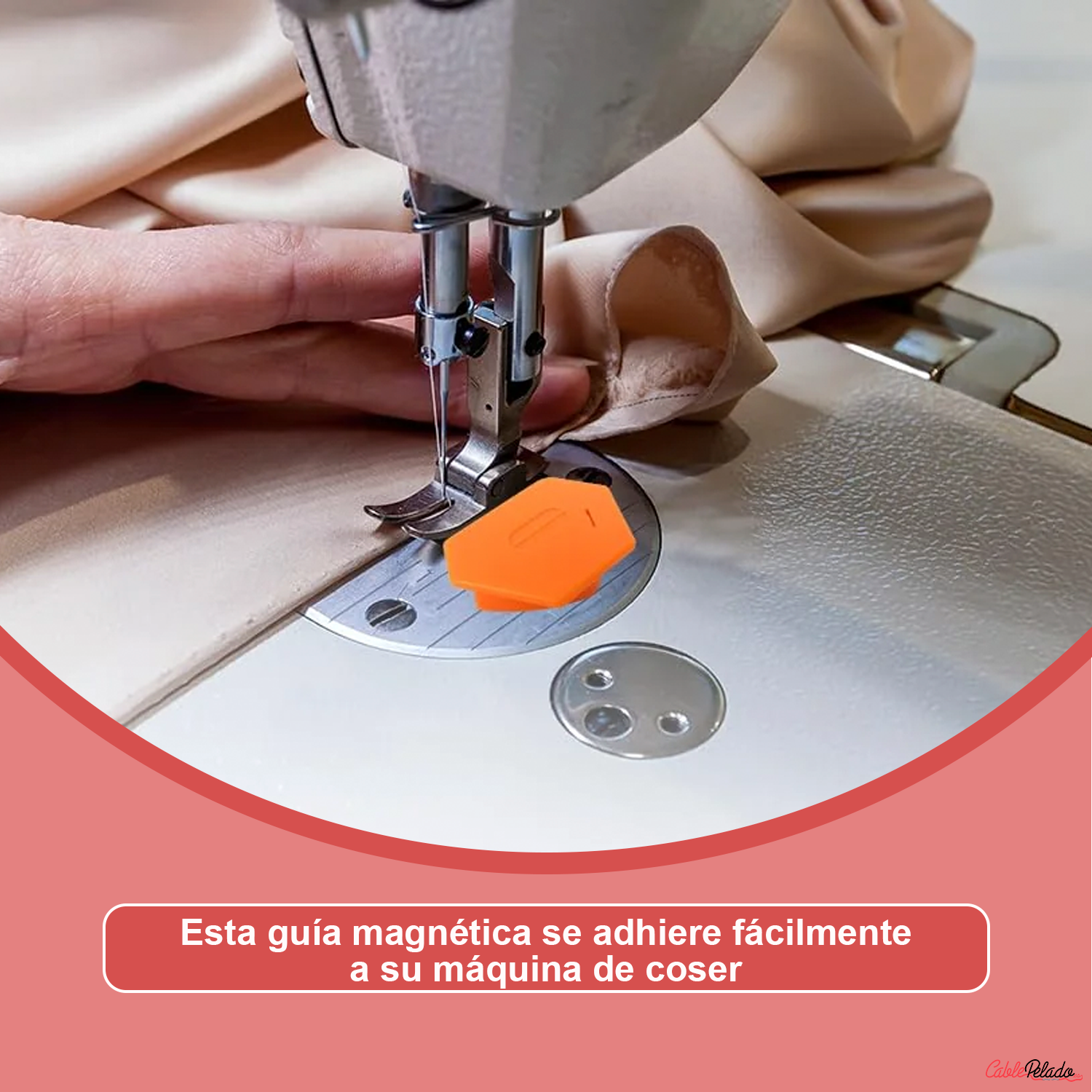 Guía De Costura Magnética Multifuncional Con Escala  Naranja