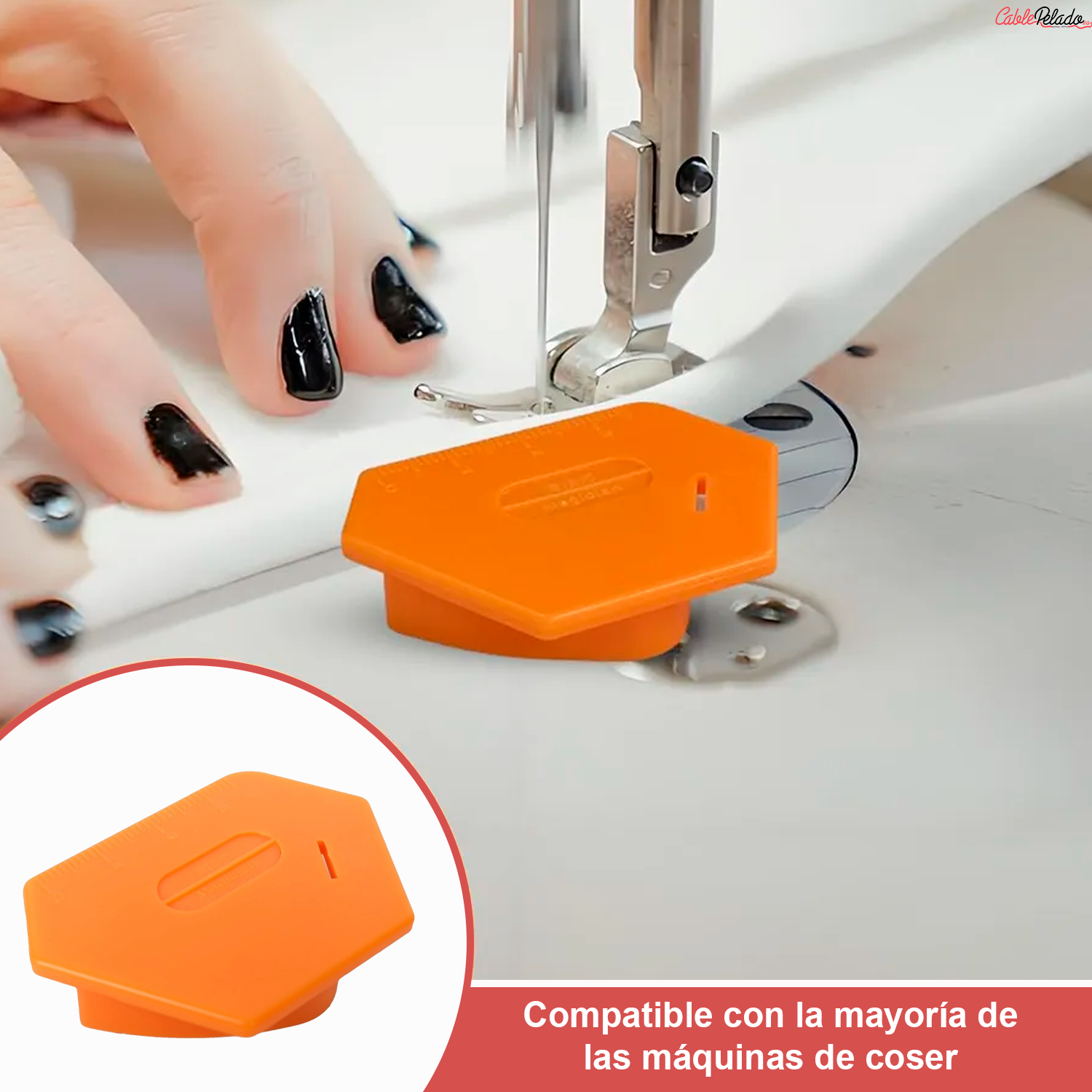 Guía De Costura Magnética Multifuncional Con Escala  Naranja