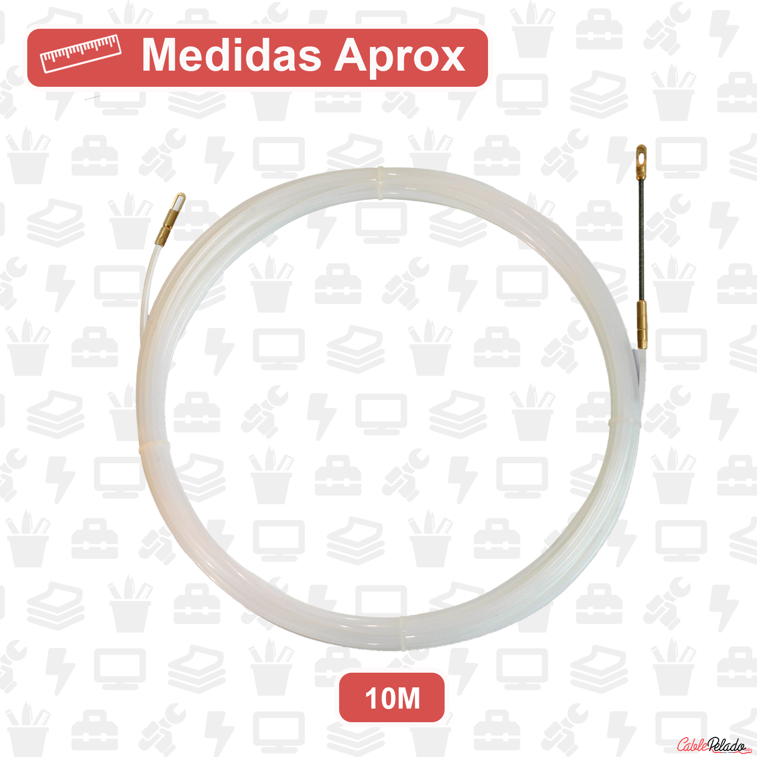 Guía pasacables de Nylon macizo 3 mm 10 M Blanco
