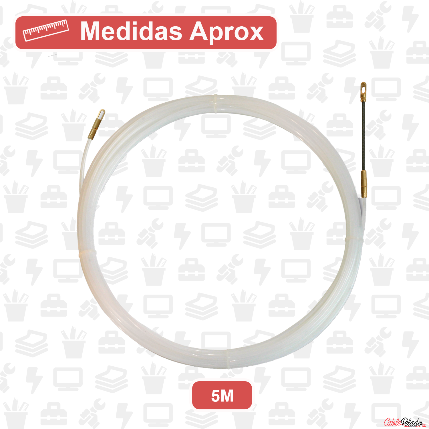 Guía pasacables de Nylon macizo 3 mm 5 M Blanco