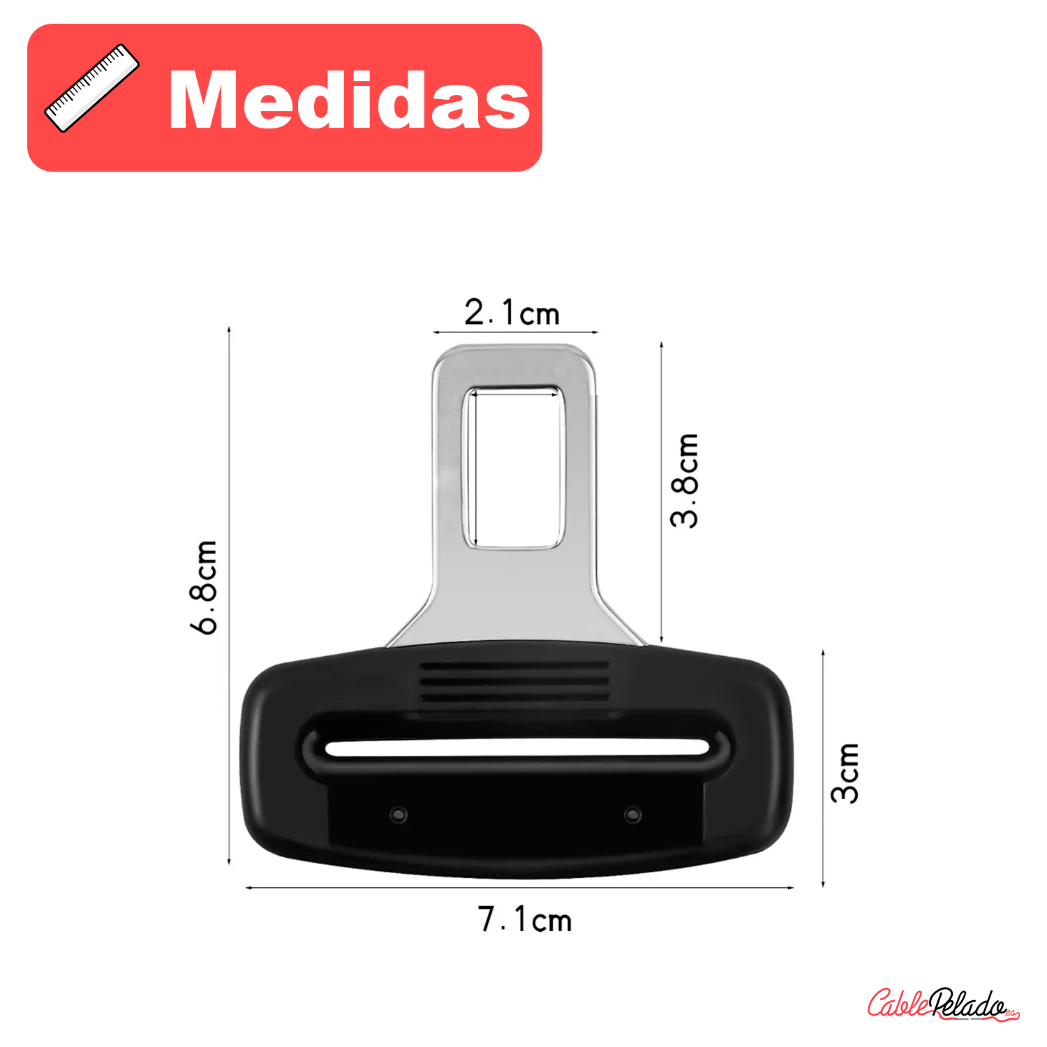 Hebilla De Cinturon De Seguridad De Coche Universal  Negro